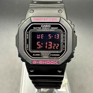 Casio G-Shock DW-5600MS-1 Matte Black Pink Negative Display Men's Watch NIB